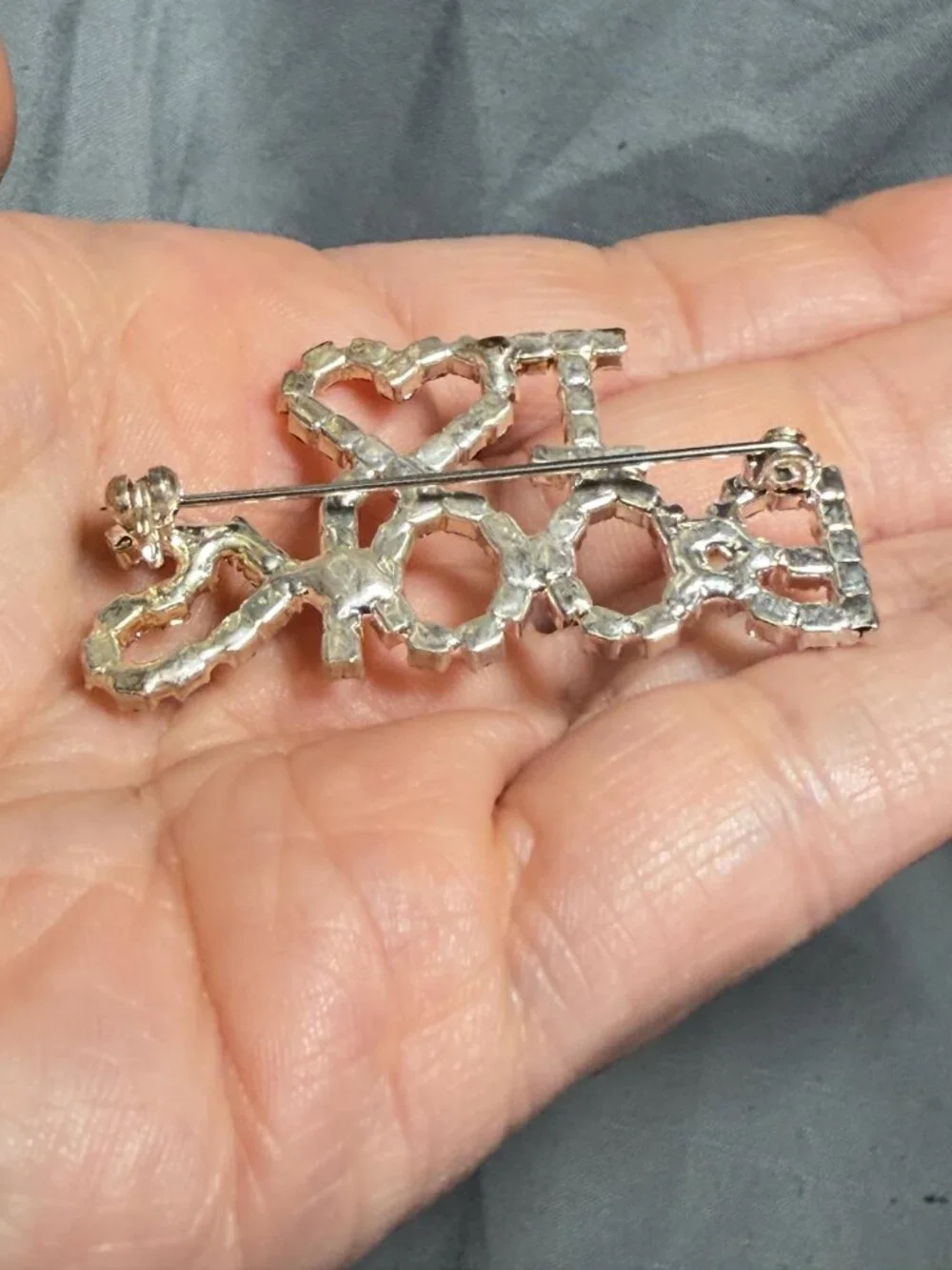 Book Lover Brooch Set Rhinestone I Love Books Stack Pendant Teacher